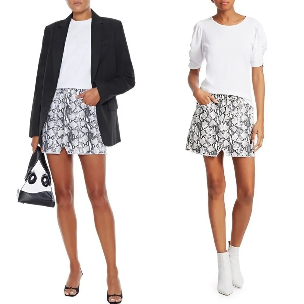 NWT FRAME Le Mini Split Front Python-Print Skirt New with tags